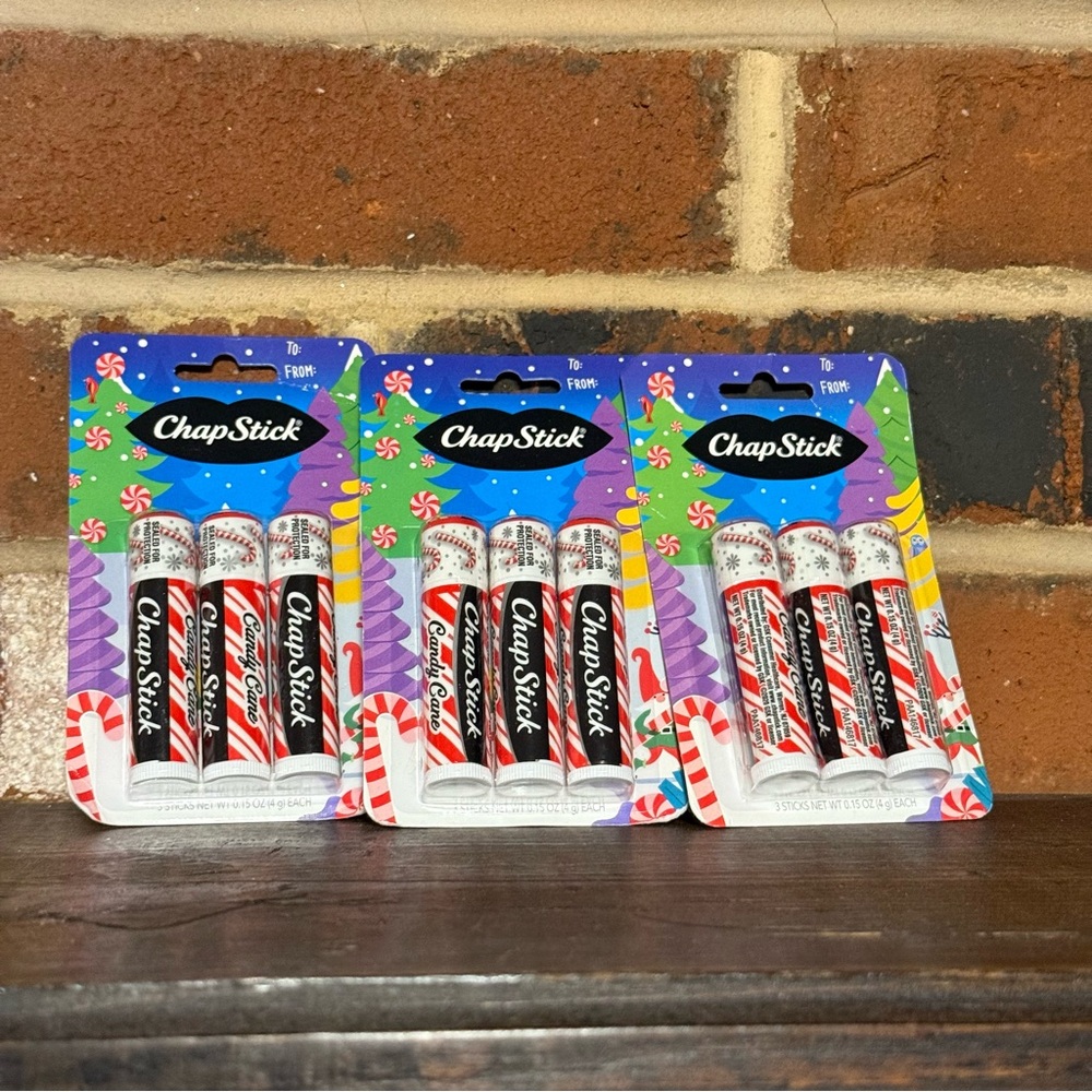 ChapStick Candy Cane Holiday Lip Balm Trio‎ 9 count New